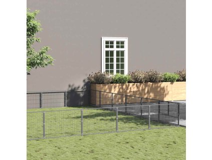 Psí kotec stříbrný 60 m² ocel 3082178
