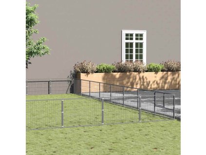 Psí kotec stříbrný 80 m² ocel 3082192