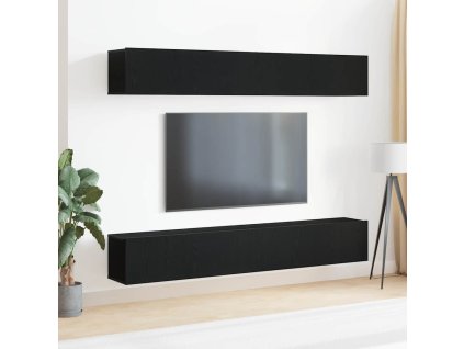 Sestava TV skříněk Nástěnný 4 pcs Černý dub 100 x 30 x 30 cm 3333050