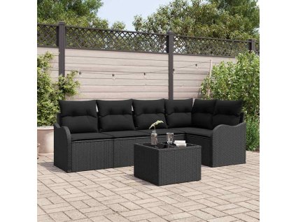 Sada zahradních pohovek s úložištěm 6 pcs Béžová polyratan 3354382