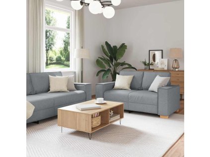 Pohovka 3 pcs Světle šedá 220 x 80 x 84 cm Lněná směs 3324609