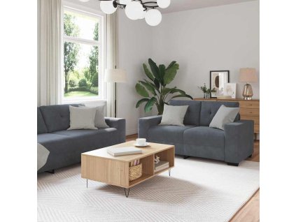 Set pohovek 3 pcs Tmavě šedá 221 x 80 x 80 cm samet 3324640
