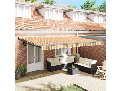 Automatická vysouvací markýza multicolor pruh 500x300 cm 3331308