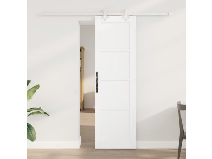 Posuvné dveře s hardware setem Bílá 61x198.5 cm Masivní dřevo borovice 3333577