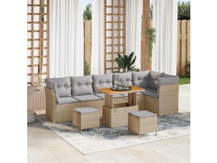 Sada zahradních pohovek 8 pcs Béžová polyratan 3361507