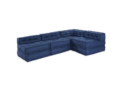 Modulární poufy - Sada 4 ks v indigo látce 3315088