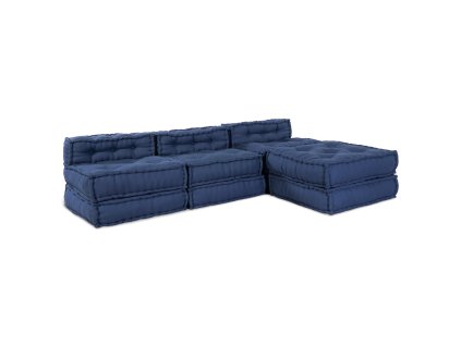 Modulární poufy 4 ks Indigo látka 3315089