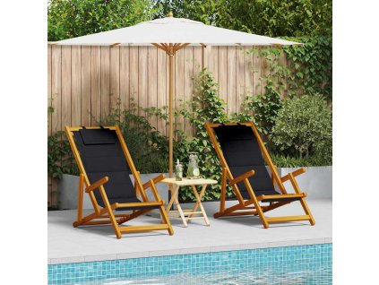 plážová židle s polštářem 2 pcs Hnědá 61.5 x 123 x 82cm 3325140