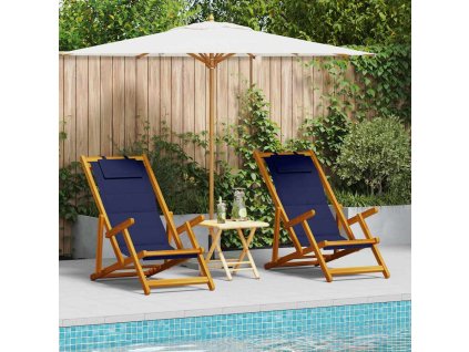 plážová židle s polštářem 2 pcs Hnědá 61.5 x 123 x 82cm 3325143