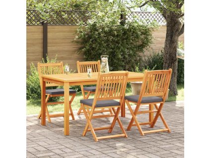 Skládací židle s polštářem 4 pcs Šedá 49 x 57,5 x 92cm 3329122