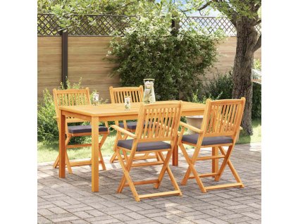 Skládací židle s polštářem 4 pcs Šedá 49 x 57,5 x 92cm 3329124