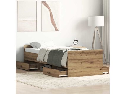 Rám postele Artisanový dub 193 x 78 x 50 cm kompozitní dřevo 3329307