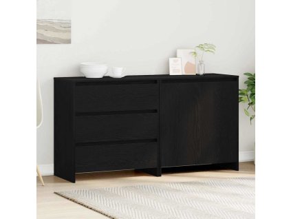 Servírovací skříň 2 pcs Černá 70 x 41 x 75 cm kompozitní dřevo 3332523