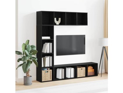 Knihovna 3 pcs Černý dub 36 x 30 x 143 cm kompozitní dřevo 3333046