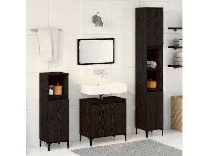 Sada koupelnového nábytku 3 pcs Černá 30 x 30 x 180 cm 3333089