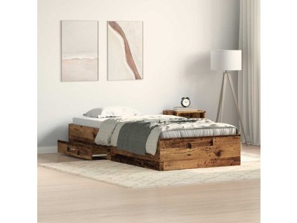 Rám postele Staré dřevo 90 x 200 cm kompozitní dřevo 3333987