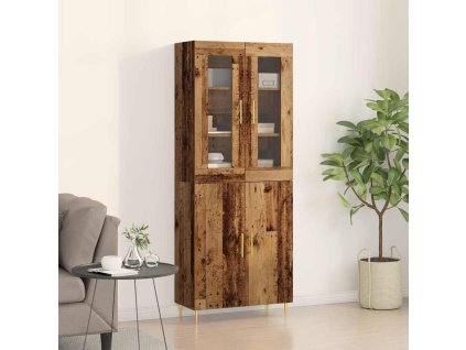 Vysoký bufet Nástěnný 2 pcs Staré dřevo 69,5 x 34 x 180 cm 3334346