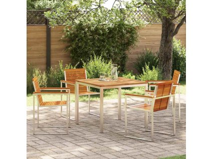 Zahradní jídelní souprava 5 pcs Hnědá Masivní akátové dřevo 3334806