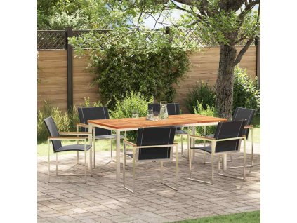 Zahradní jídelní souprava 7 pcs Hnědá Masivní akátové dřevo 3334818