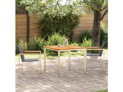 Zahradní jídelní souprava 3 pcs Hnědá Pevné teakové dřevo 3334829
