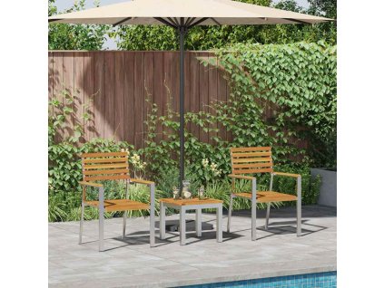 Zahradní jídelní souprava 3 pcs Hnědá Masivní akátové dřevo 3334840