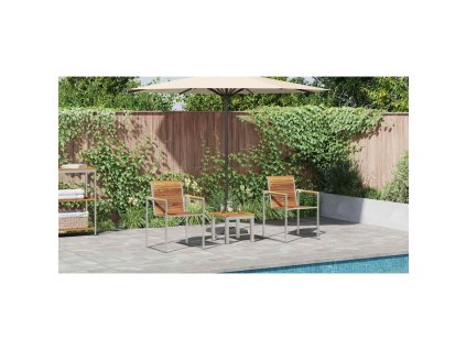 Slunečník 3 pcs Hnědá Pevné teakové dřevo 3334843