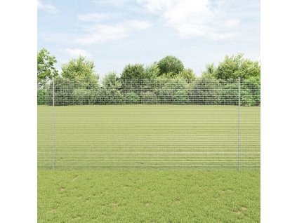 Svařovaný drátěný plot s 22 U sloupky Stříbrný 1,5x25 m Ocel 3336373
