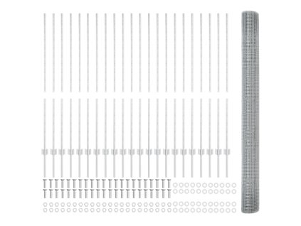 Svařovaná drátěná oplocení s 44 U sloupky Stříbrná 1.4x50 m Ocel 3336405