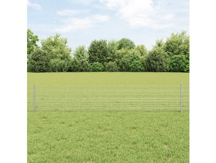 Svařované drátěné oplocení se 44 U sloupky Stříbrné 0.4x100 m Ocel 3336415