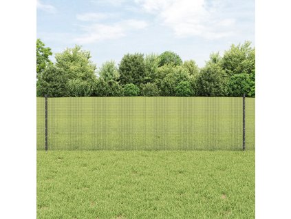 Svařovaná drátěná ohrada s 5 U sloupky Šedá 0.6x10 m Ocel 3336554