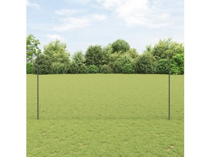 Zahradní plot Sada 2 Šedý Práškově lakovaná ocel 25 x 1.5 m 3336870
