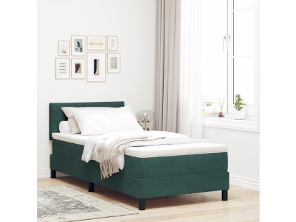 Postel s matrací Box Spring Tmavě zelená Jednolůžko Velur 3339209
