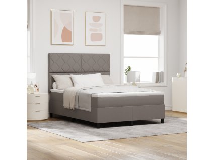 Postel s boxspringem s matrací taupe 140x190 cm tkanina 3339466