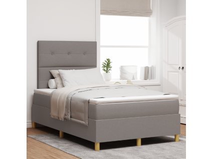 Boxspring postel s matrací taupe 120x200 cm tkanina 3339613