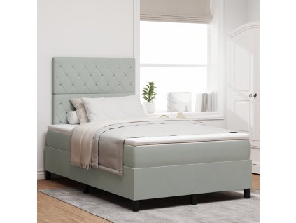 Boxspring postel s matrací Světle šedá 120x200 cm Velur 3339758