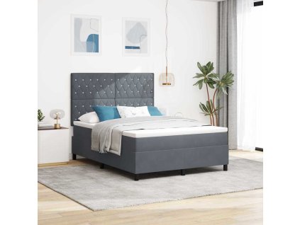 Postel s boxspringem s matrací Tmavě šedá 140 x 190 cm textil 3339765
