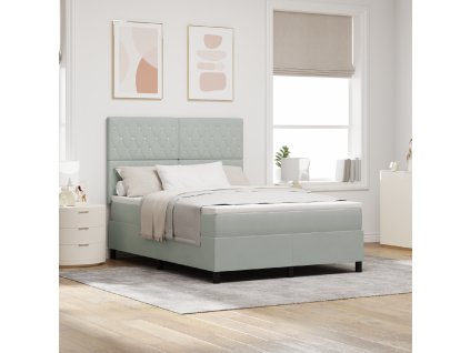 Boxspring postel s matrací světle šedá 140x200 cm samet 3339770