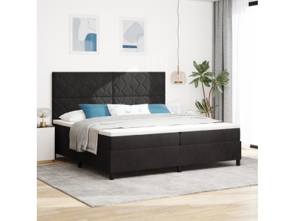 Boxspringová postel s matrací černá 200x200 cm samet 3339922