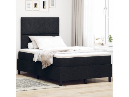 Postel s boxspringem a matrací & LED černá 120x200 cm tkanina 3342937