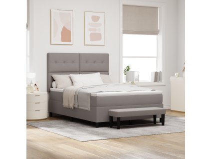 Postel s boxspringem s matrací a lavičkou taupe 140x190 cm látka 3344069