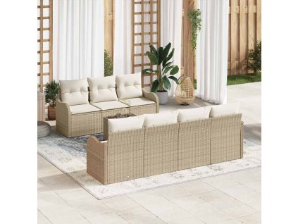 Sada zahradních pohovek Béžová 55 x 55 x 37 cm polyratan 3345611