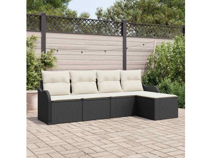 Sada zahradních pohovek Černá polyratan 3345657