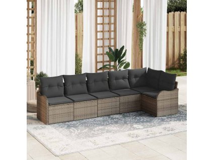 Sada zahradních pohovek Šedá polyratan 3345719