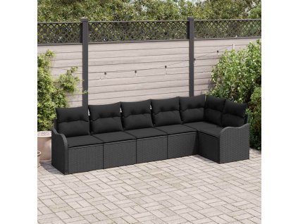 Sada zahradních pohovek Černá polyratan 3345723