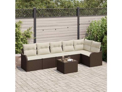 Sada zahradních pohovek Hnědá polyratan 3345728