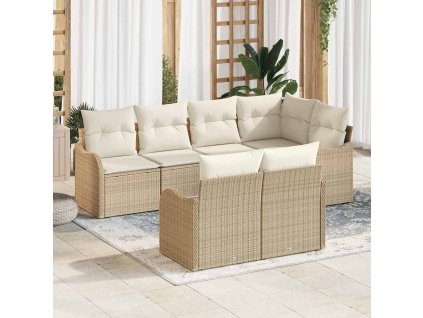 Sada zahradních pohovek Béžová polyratan 3345741