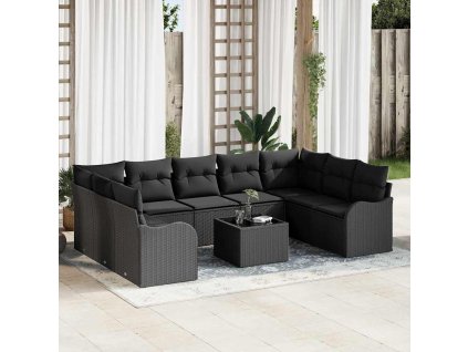 Sada zahradních pohovek Černá polyratan 3345873