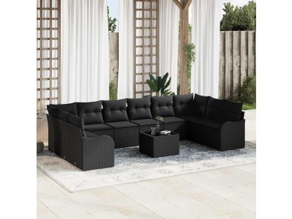 Sada zahradních pohovek Černá polyratan 3345893