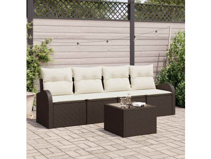 Sada zahradních pohovek Hnědá 55 x 55 x 37 cm polyratan 3345908