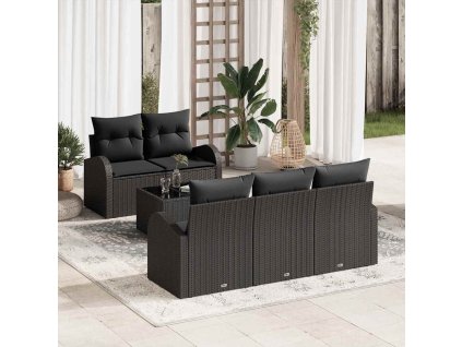 Sada zahradních pohovek Černá 55 x 55 x 37 cm polyratan 3345923